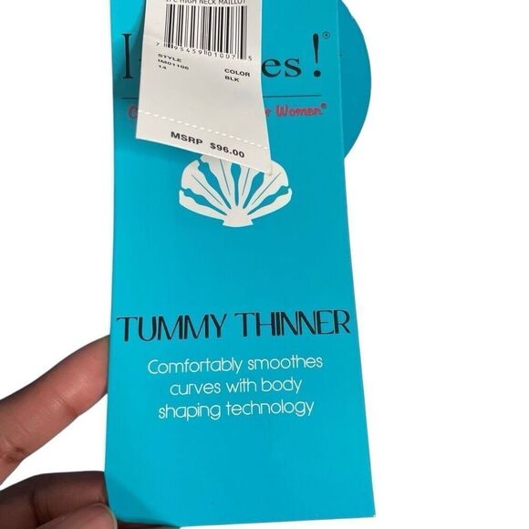 It Figures Womens Tummy Thinner One Piece Maillot Swimsuit 14 High Neck Slimming - Picture 5 of 7